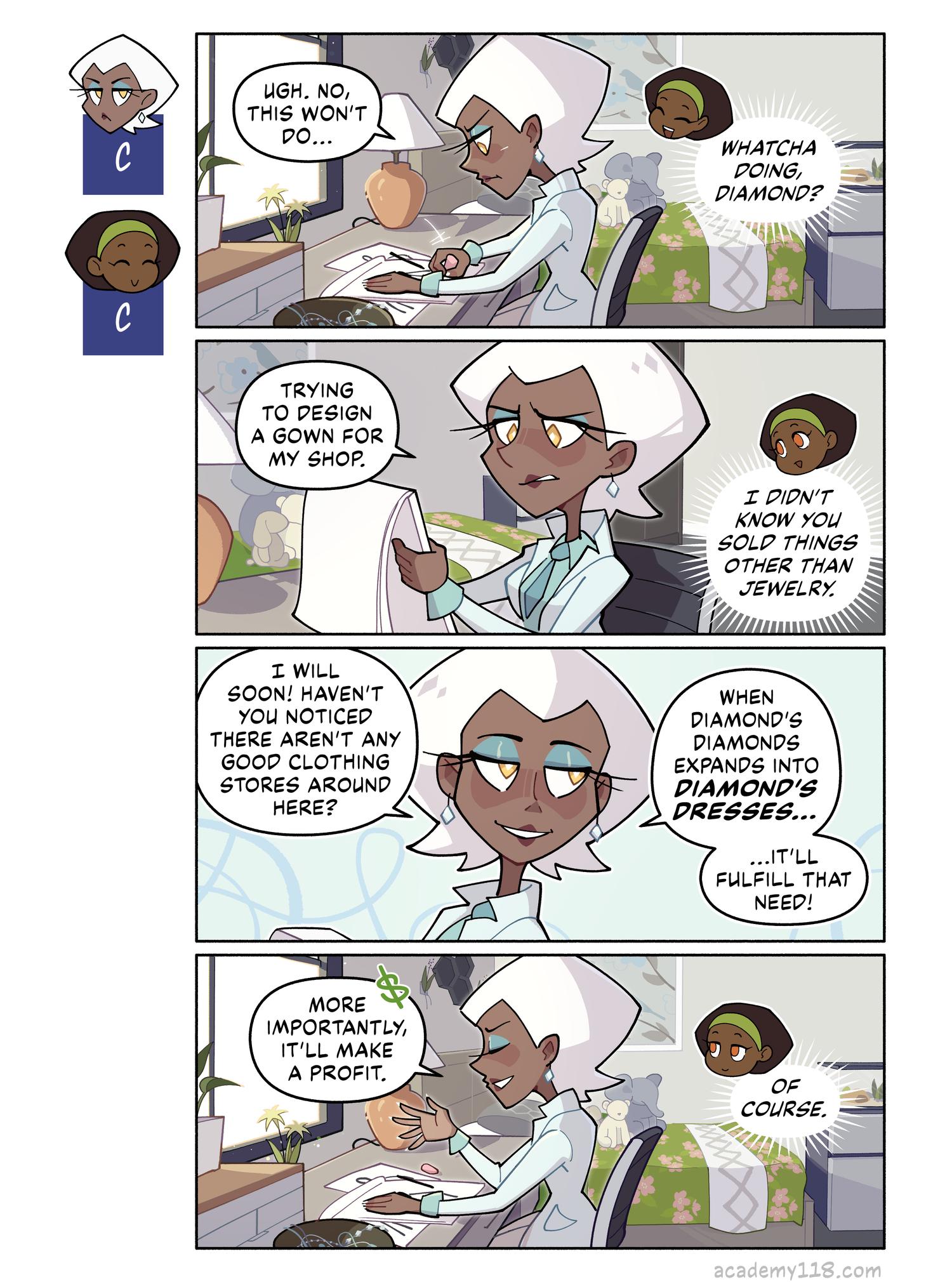 it’ll be the CROWN JEWEL of couture! Carbon Copies comic page 6