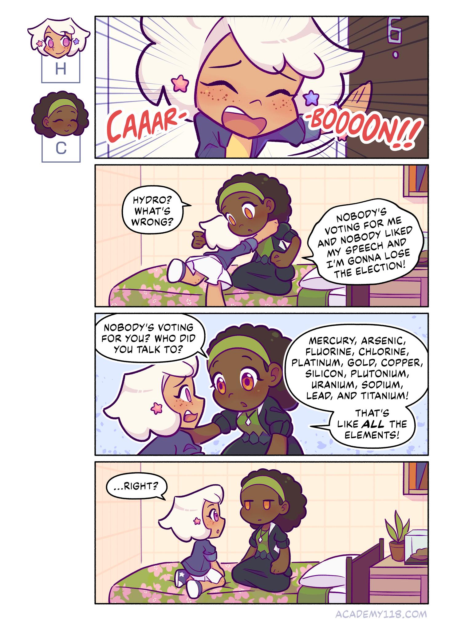 it’s a good TEN PERCENT Hydrogen for President comic page 33