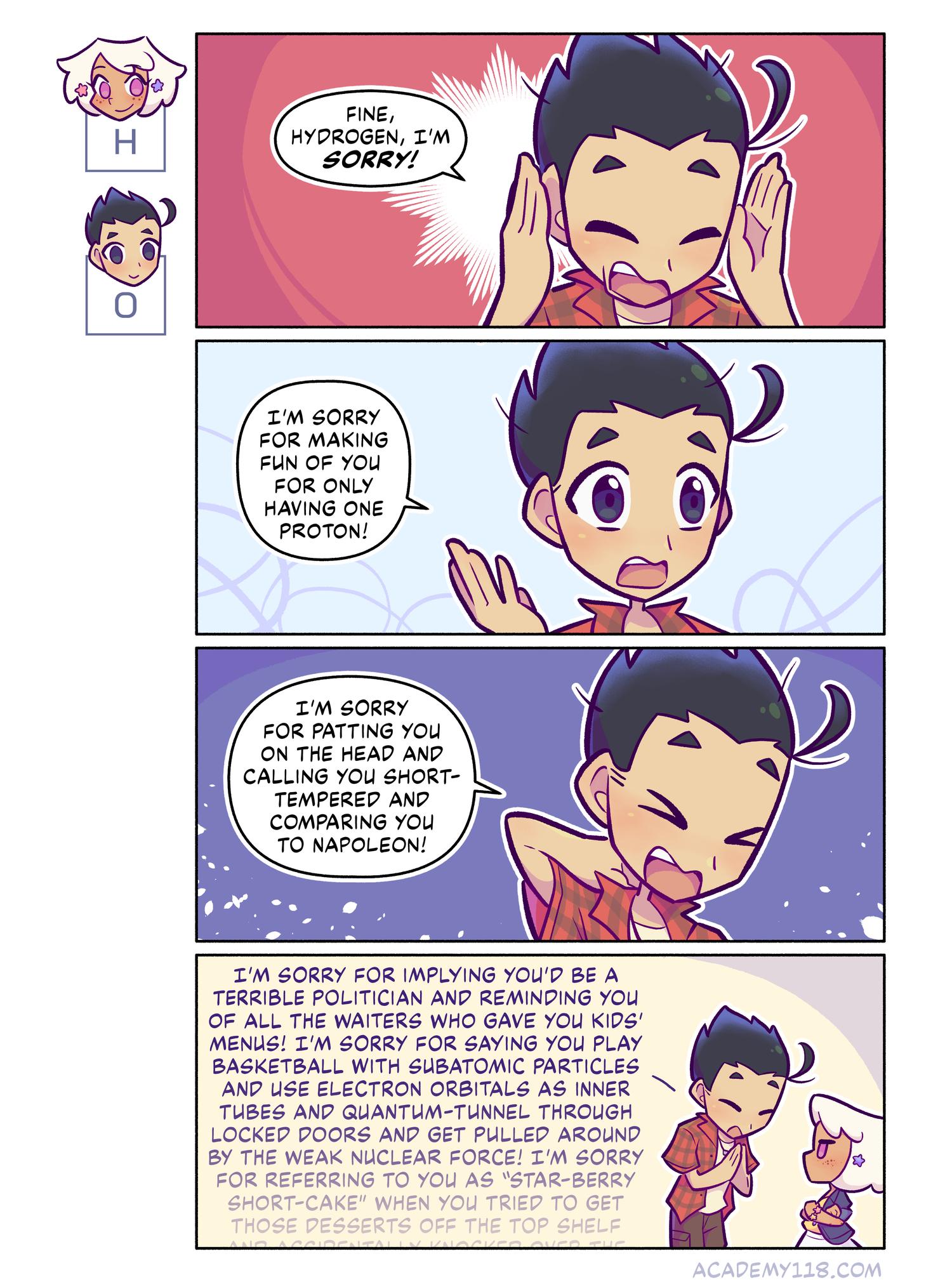 when you tried to get those desserts off the top shelf and forgot you were able to float Hydrogen for President comic page 43